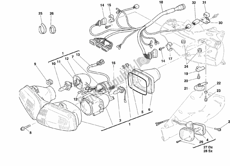 Toutes les pièces pour le Phare du Ducati Superbike 748 R Single-seat 2000